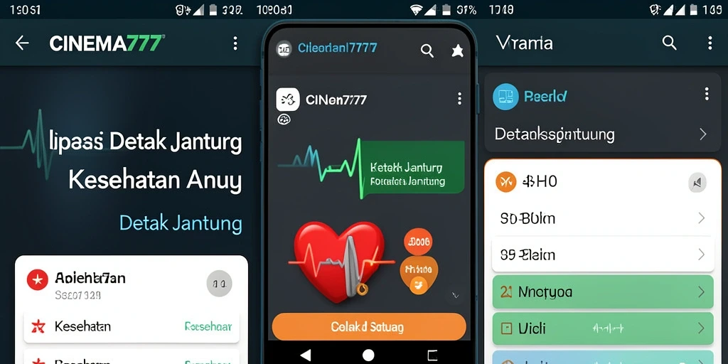Antarmuka CINEMA777 yang intuitif untuk memantau detak jantung.