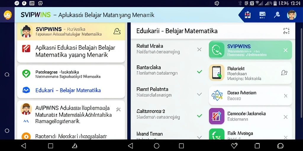 Antarmuka SVIPWINS yang interaktif untuk Belajar Matematika.